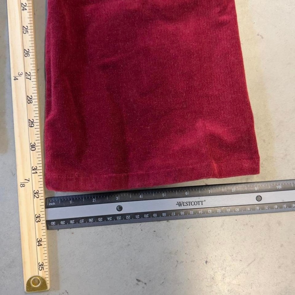 Vintage women's red velvet corduroy low rise flare pants - Picture 5 of 6